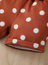 Load image into Gallery viewer, Girls Graphic Butterfly Sleeve Top and Polka Dot Shorts Set