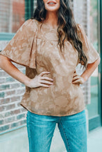 Load image into Gallery viewer, Floral Textured Ruffled Half Sleeve Babydoll Top