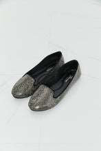 Load image into Gallery viewer, Forever Link Rhinestone Round Toe Flats in Black/Pewter