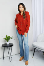 Load image into Gallery viewer, Zenana Frayed Trim Button-Up Textured Shirt
