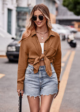 Load image into Gallery viewer, Textured Dropped Shoulder Longline Shirt