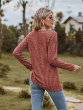 Load image into Gallery viewer, Ribbed Square Neck Long Sleeve Tee