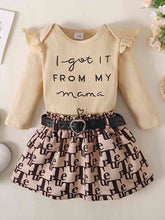 Load image into Gallery viewer, Ribbed Long Sleeve Top and Printed Skirt Set