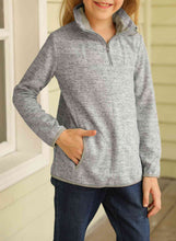 Load image into Gallery viewer, Kids Quarter-Zip Collar Sweatshirt with Kangaroo Pocket