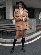 Load image into Gallery viewer, Double Take Zip-Up Collared Teddy Jacket