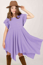 Load image into Gallery viewer, Round Neck Petal Sleeve Dress