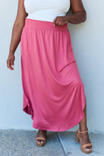 Load image into Gallery viewer, Doublju Comfort Princess Full Size High Waist Scoop Hem Maxi Skirt in Hot Pink