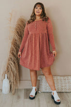 Load image into Gallery viewer, Green Plus Mineral Washed Ribbed Henley Dress