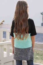 Load image into Gallery viewer, Girls Color Block Twisted Tunic Tee