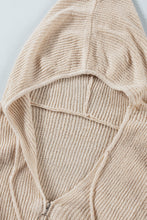 Load image into Gallery viewer, Zipper V-Neck Dropped Sleeve Hooded Solid Sweater