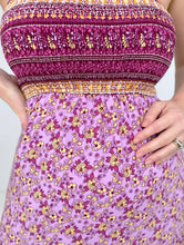 Load image into Gallery viewer, Pink Shirred Ruffled Sleeveless Floral Maxi Dress