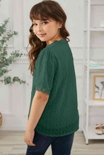 Load image into Gallery viewer, Girls Swiss Dot Spliced Lace Blouse