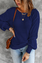 Load image into Gallery viewer, Double Take Tied Balloon Sleeve Round Neck Sweater