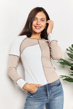 Load image into Gallery viewer, Double Take Color Block Exposed Seam Top