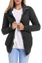 Load image into Gallery viewer, Long Sleeve Button-Up Hooded Cardigans