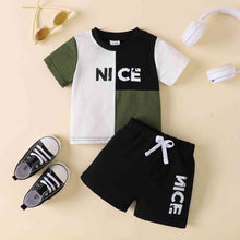 Load image into Gallery viewer, NICE Color Block Tee and Shorts Set