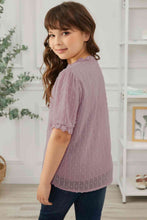 Load image into Gallery viewer, Girls Swiss Dot Spliced Lace Blouse