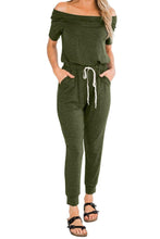 Load image into Gallery viewer, Green Living My Life Drawstring Jogger Jumpsuit