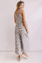 Load image into Gallery viewer, Leopard Print Pockets Wide Leg Sleeveless Jumpsuit