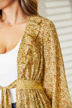 Load image into Gallery viewer, HEYSON Full Size Tie Front Ruffled Duster Cardigan