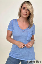 Load image into Gallery viewer, Zenana Washed Melange Burnout Scoop V-Neck Top