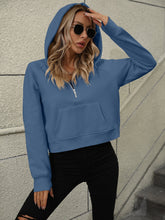 Load image into Gallery viewer, Raglan Sleeve Zip-Up Hoodie with Pocket