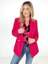 Load image into Gallery viewer, Rose Wavy Collar Single Button Blazer