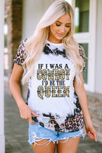 Load image into Gallery viewer, Slogan Graphic Leopard Round Neck Tee