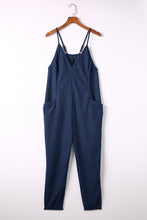 Load image into Gallery viewer, Spaghetti Strap Deep V Jumpsuit with Pockets