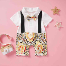 Load image into Gallery viewer, Floral Short Sleeve Collared Jumpsuit