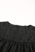Load image into Gallery viewer, Floral Textured Ruffled Half Sleeve Babydoll Top
