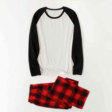 Load image into Gallery viewer, Raglan Sleeve Top and Plaid Pants Set