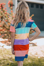 Load image into Gallery viewer, Girls Color Block Side Slit Mini Dress