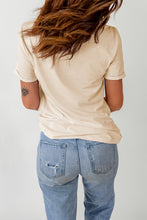 Load image into Gallery viewer, Heart Graphic Cuffed Short Sleeve Round Neck Tee Shirt