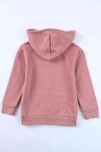Load image into Gallery viewer, Girls Zip-Up Drawstring Hooded Jacket with Pockets