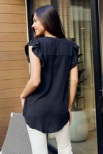 Load image into Gallery viewer, Zenana Full Size Ruffle Shoulder Notched Neck Blouse