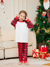 Load image into Gallery viewer, Raglan Sleeve Top and Plaid Pants Set