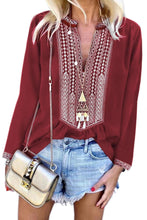 Load image into Gallery viewer, Long Sleeves Front Embroidery Blouse