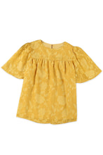 Load image into Gallery viewer, Floral Textured Ruffled Half Sleeve Babydoll Top
