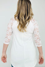 Load image into Gallery viewer, Zenana Plus Lace Half Sleeve Round Neck & Round Hem Top