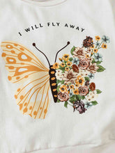 Load image into Gallery viewer, I Will FLY AWAY Butterfly Graphic Tee and Floral Print Flare Pants Kit