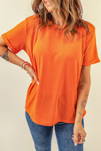 Load image into Gallery viewer, Round Neck Cuffed Short Sleeve Tee