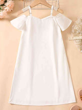 Load image into Gallery viewer, Girls Cold-Shoulder Flutter Sleeve Dress