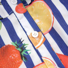 Load image into Gallery viewer, Fruit Striped Collared Sleeveless Shirt
