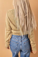 Load image into Gallery viewer, Green Front Pockets Buttons Textured Cardigan