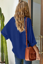 Load image into Gallery viewer, V Neck 3/4 Sleeve High Low Hem Shirt