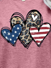 Load image into Gallery viewer, US Flag Leopard Heart Graphic Tee