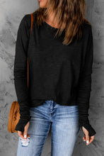 Load image into Gallery viewer, Thumbhole Long Sleeve Round Neck Top