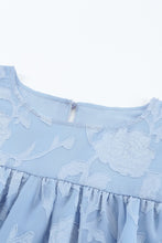Load image into Gallery viewer, Floral Textured Ruffled Half Sleeve Babydoll Top