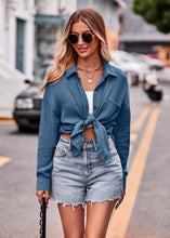 Load image into Gallery viewer, Textured Dropped Shoulder Longline Shirt